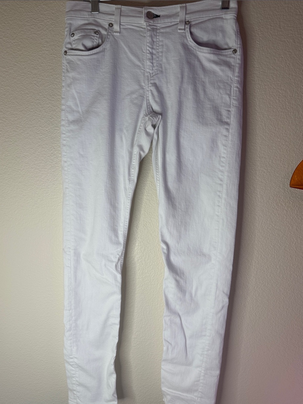 rag & bone White Straight Leg Jeans